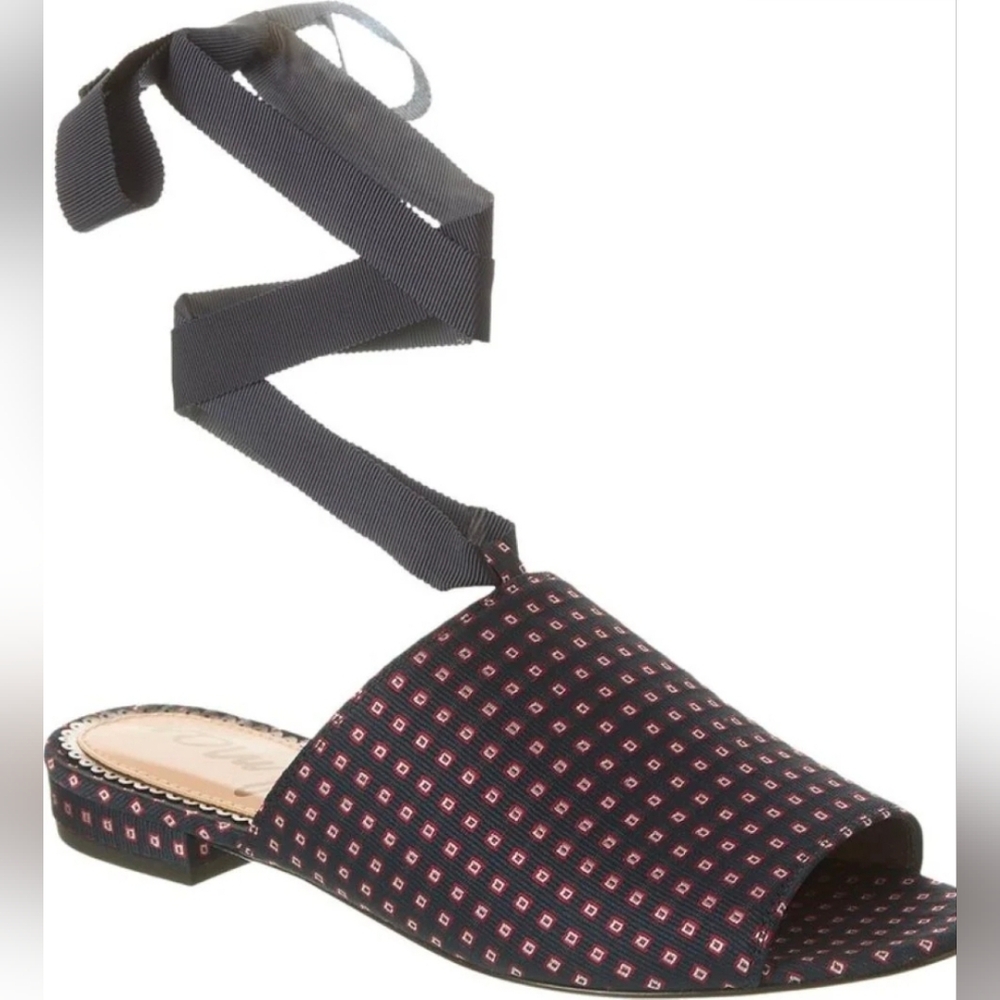 Sam Edelman Womens New Black and Red Wrap Sandals Size 7